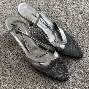 Jacques Levine Black and Silver Heels